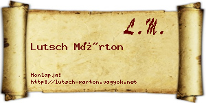 Lutsch Márton névjegykártya